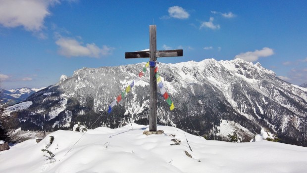 Am Gamskogel nach leichtem Frühlingsschnee