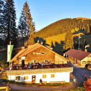 Die Lenggrieser Hütte von oben