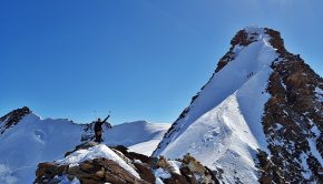 Westgrat Dufourspitze - kurz vor dem Gipfel