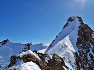 Westgrat Dufourspitze - kurz vor dem Gipfel