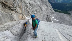 Auf dem Wiederband in der Watzmann Ostwand