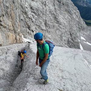 Auf dem Wiederband in der Watzmann Ostwand