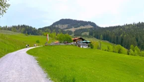 Die Stoana Alm - dahinter Spitzstein