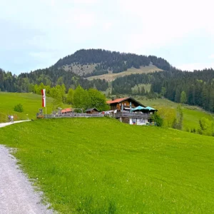 Die Stoana Alm - dahinter Spitzstein